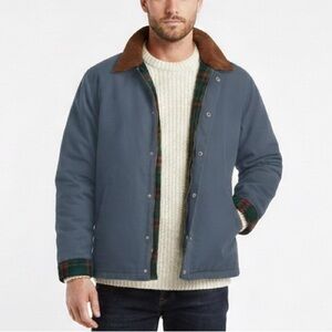 Northern Explorer Men's Barn Jacket | XL Vintage Blue Canvas Plaid Lined